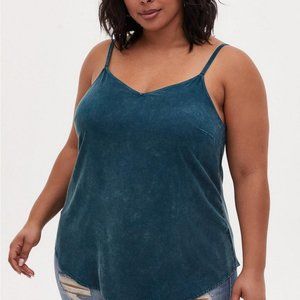 Teal Mineral Wash Challis Cami